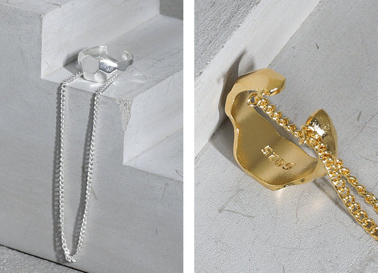 Tassel Chain Ear Cuff Earring OPHRASTUDIO