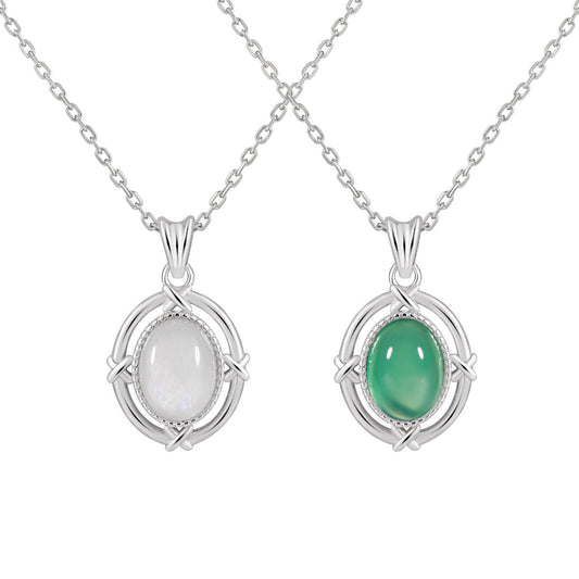 Natural Gemstone Pendant Necklace OPHRASTUDIO