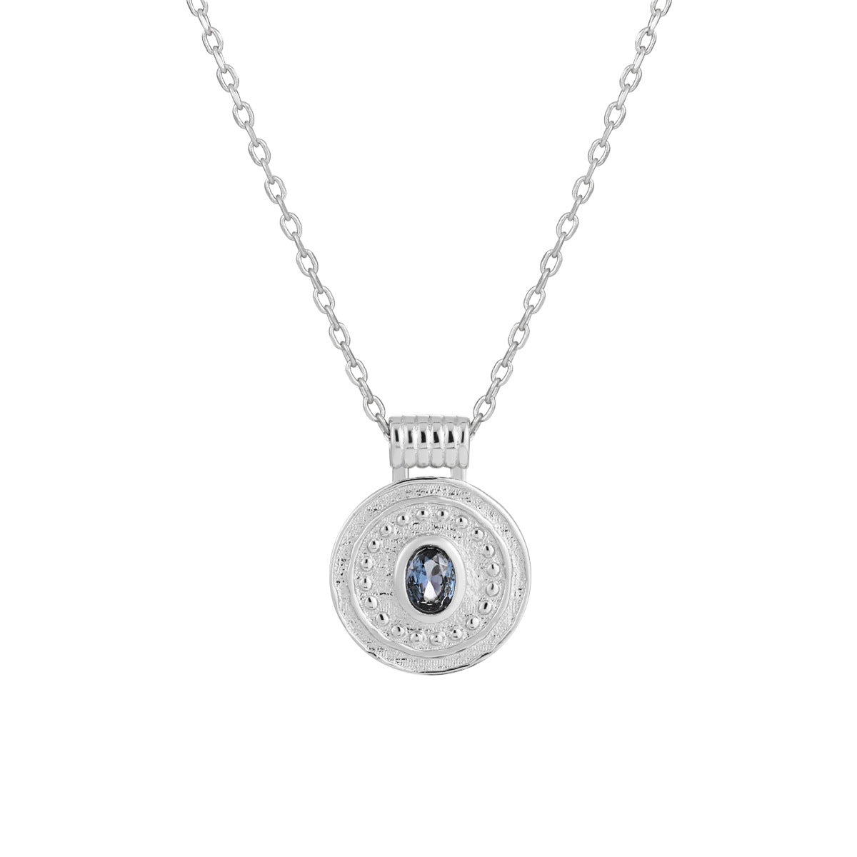 Sapphire Medallion Pendant Necklace OPHRASTUDIO