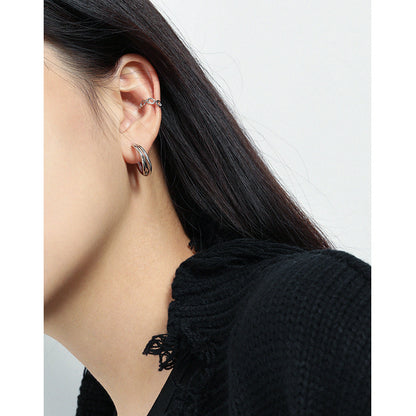 Layered Wrap C-Hoop Earrings OPHRASTUDIO