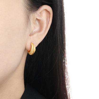 Luminous Brushed Huggie Earrings OPHRASTUDIO