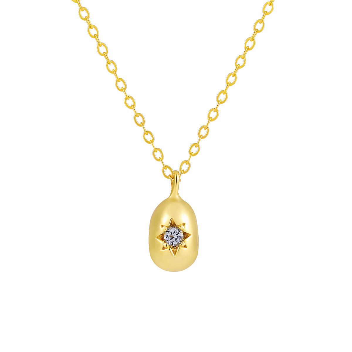 Celestial Spark Zircon Silver Pendant Necklace OPHRASTUDIO