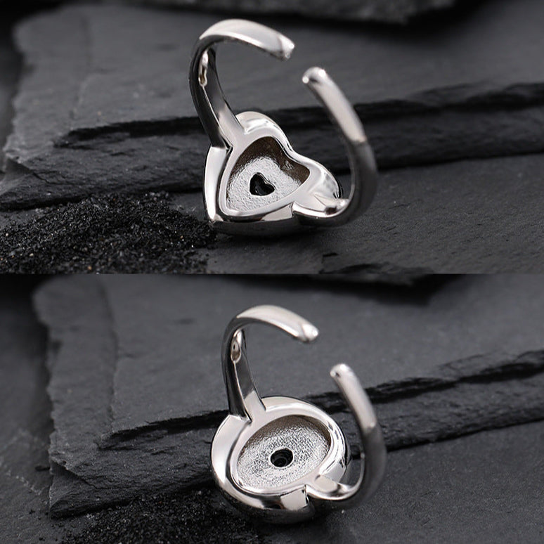 Matte Brushed Black Onyx Statement Ring OPHRASTUDIO