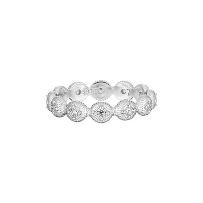Textured Zircon Silver Stacking Ring OPHRASTUDIO