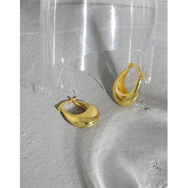 Geometric U-Curve Hoop Earrings OPHRASTUDIO