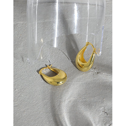 Geometric U-Curve Hoop Earrings OPHRASTUDIO