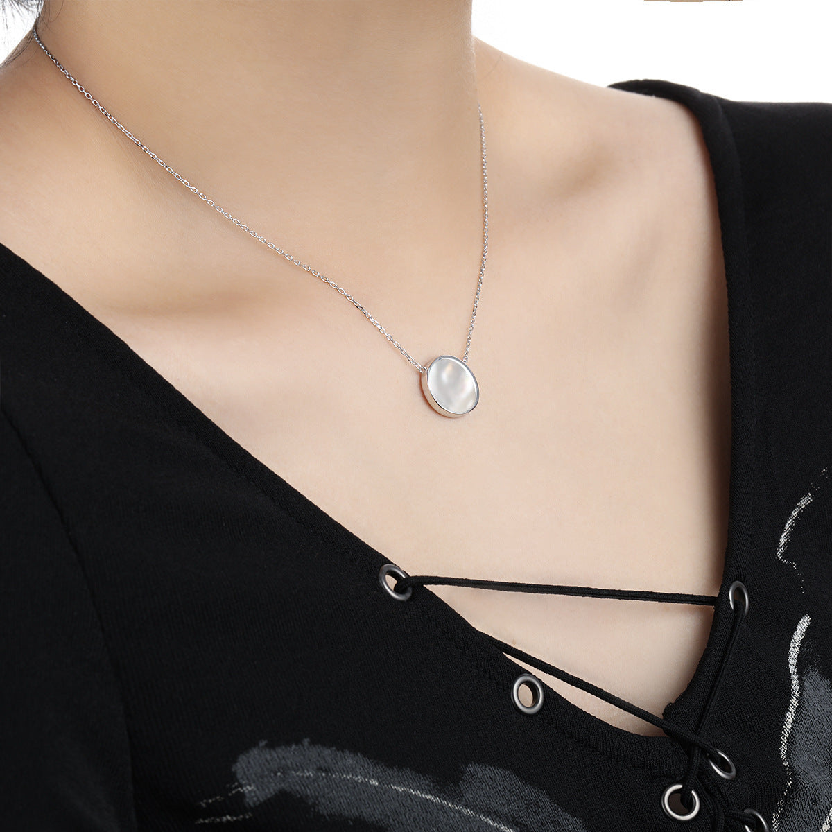 Luminous Mother of Pearl Pendant Necklace OPHRASTUDIO