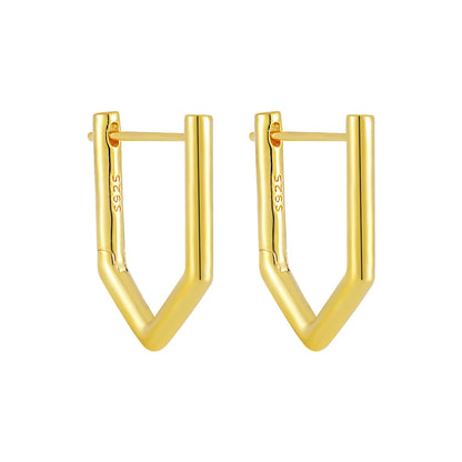 Geometric Pavé Edge Hoop Earrings