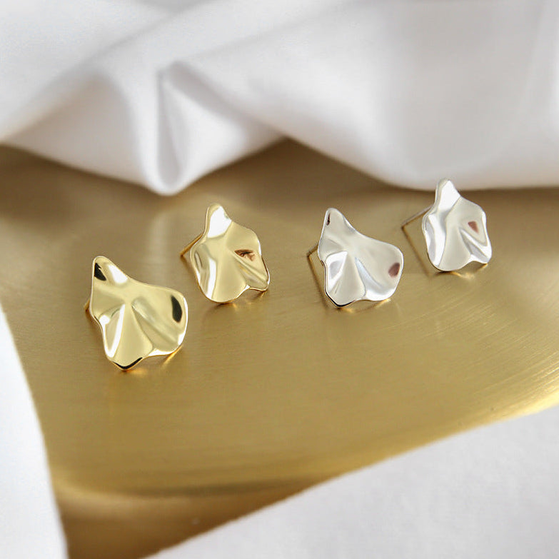 Geo Chic Silver Stud Earrings OPHRASTUDIO