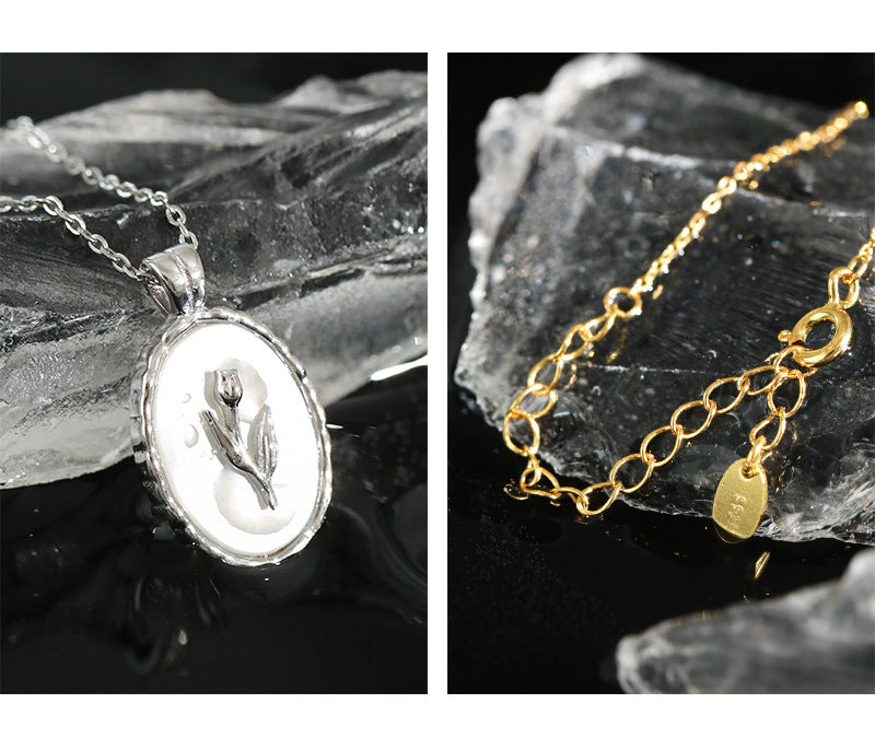 Tulip Grace Silver Pendant Necklace