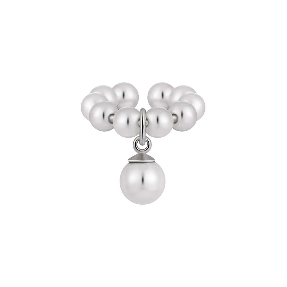 Pearl & Quilted Silver Ear Cuff OPHRASTUDIO