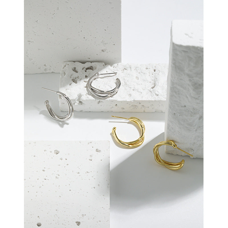 Layered Wrap C-Hoop Earrings OPHRASTUDIO