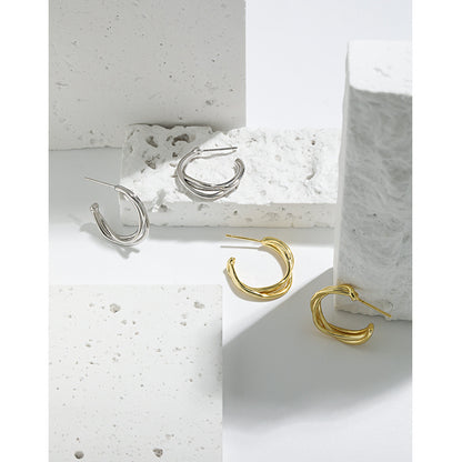 Layered Wrap C-Hoop Earrings OPHRASTUDIO