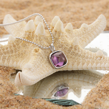 Ametrine Glow Natural Amethyst Silver Necklace OPHRASTUDIO