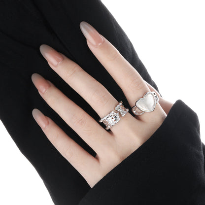 Shimmering Scales Silver Cuff Ring OPHRASTUDIO