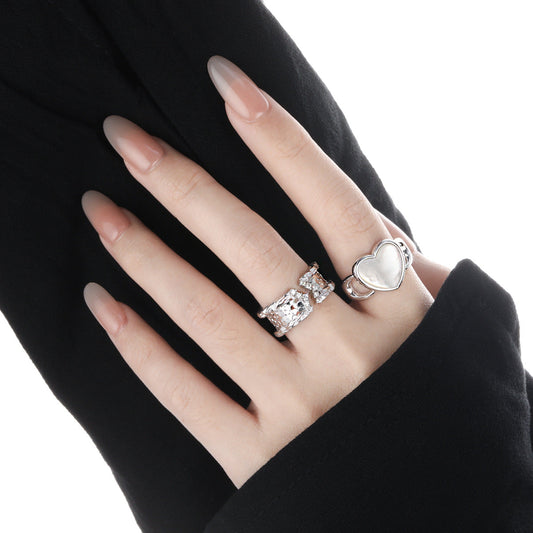 Shimmering Scales Silver Cuff Ring OPHRASTUDIO