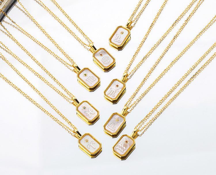 Celestial Zodiac Sterling Silver Pendant Necklace OPHRASTUDIO