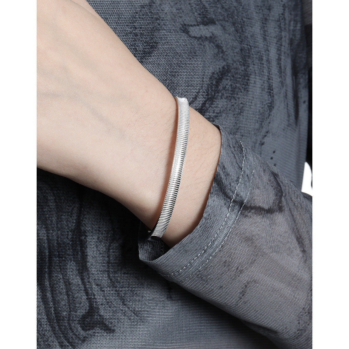 Vintage Ribbed Open Cuff Bracelet OPHRASTUDIO