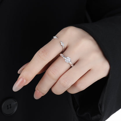 Diamond Halo Cuff Ring OPHRASTUDIO