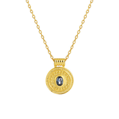 Sapphire Medallion Pendant Necklace OPHRASTUDIO