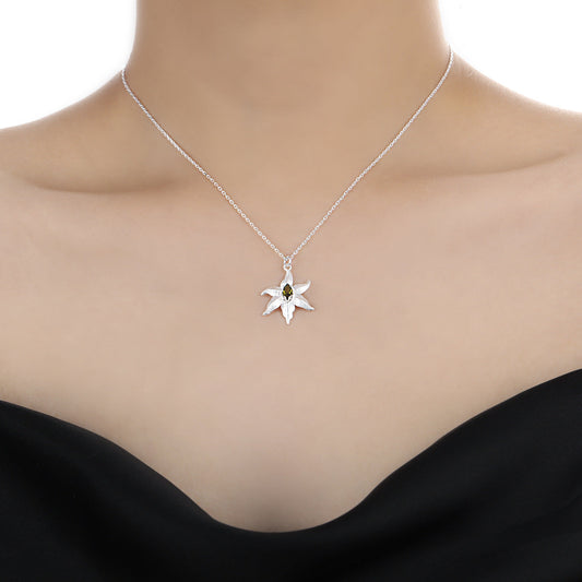 Peridot Starfish Pendant Necklace OPHRASTUDIO