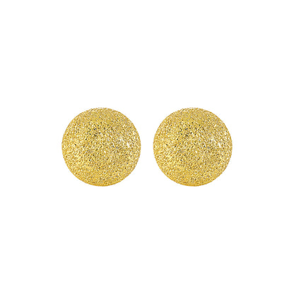 Lumi Shimmer Matte Sphere Silver Stud Earrings OPHRASTUDIO