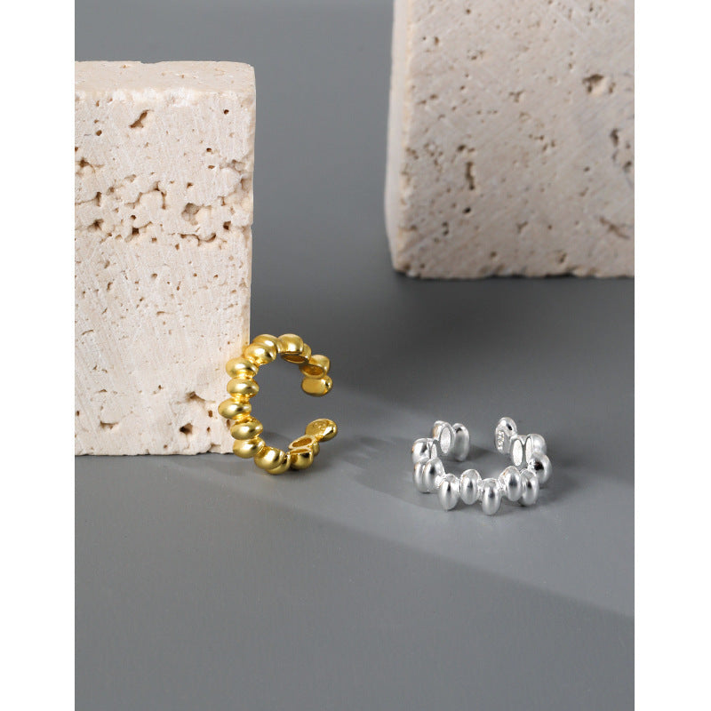 Beaded Sterling Silver Ear Cuff Earring OPHRASTUDIO