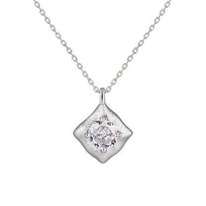 Square Solitaire Pendant Necklace OPHRASTUDIO