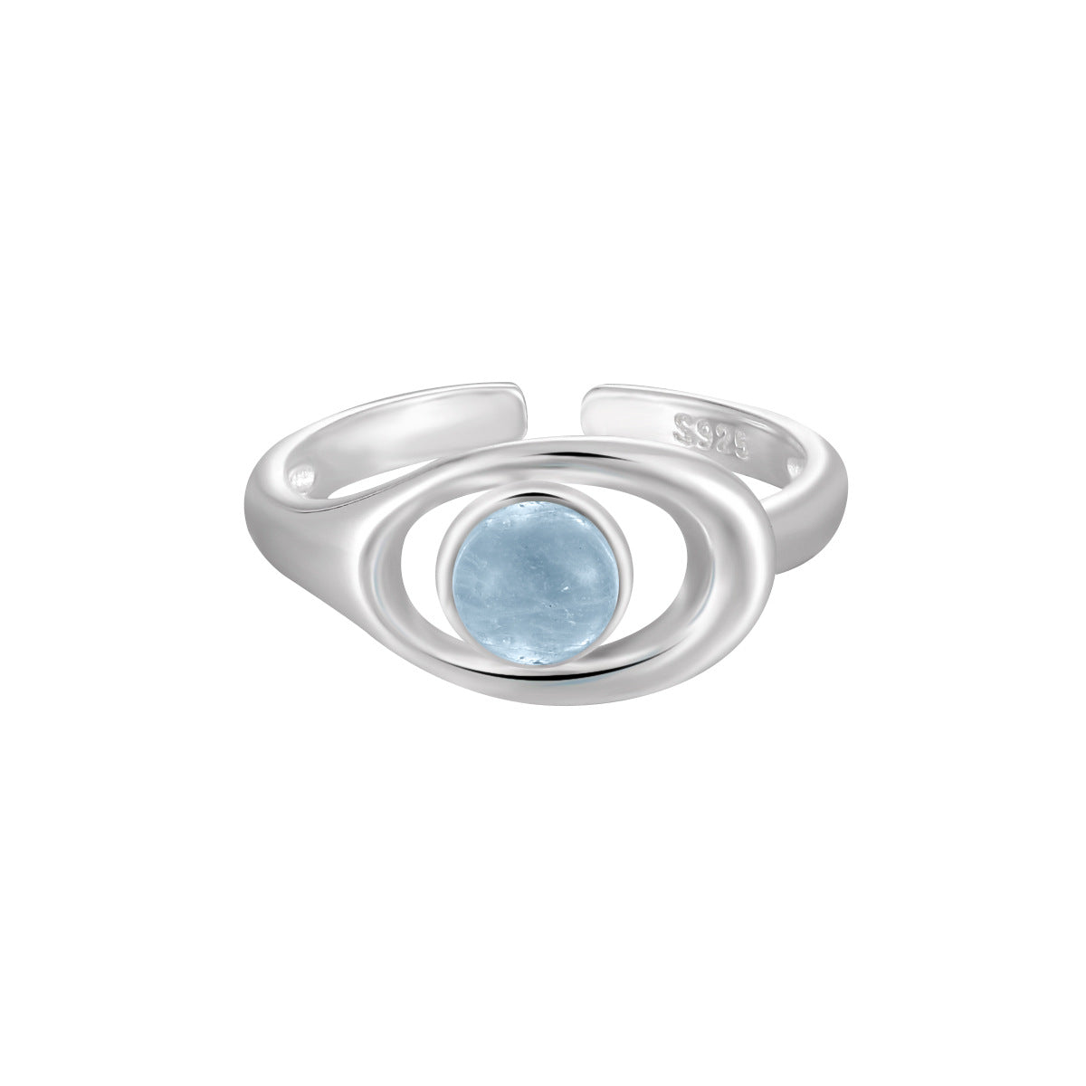 Aquamarine Hollow Statement Ring OPHRASTUDIO