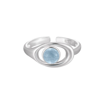 Aquamarine Hollow Statement Ring OPHRASTUDIO