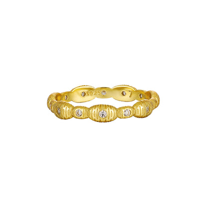 Textured Zircon Silver Stacking Ring OPHRASTUDIO