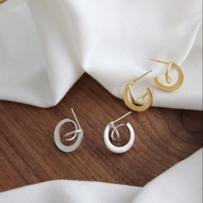 Vintage Chic Silver Huggie Earrings OPHRASTUDIO