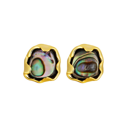 Iridescent Abalone Stud Earrings OPHRASTUDIO