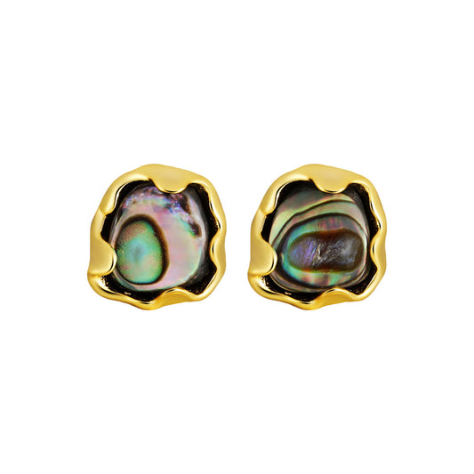 Iridescent Abalone Stud Earrings OPHRASTUDIO