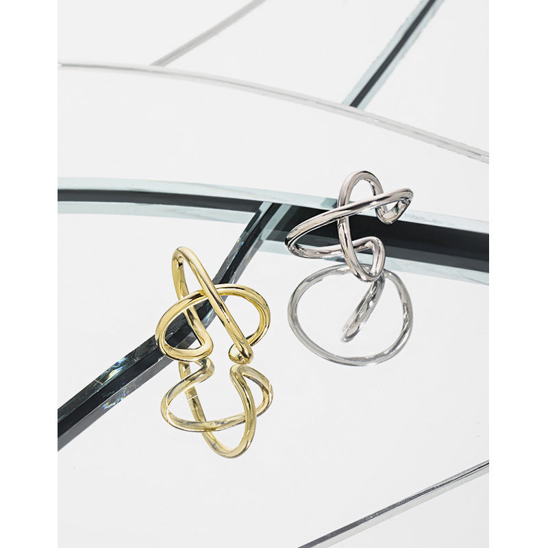 Sleek X-Curve Ear Cuff Earring OPHRASTUDIO