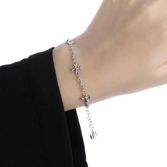 Cross Blossom Silver Bracelet OPHRASTUDIO