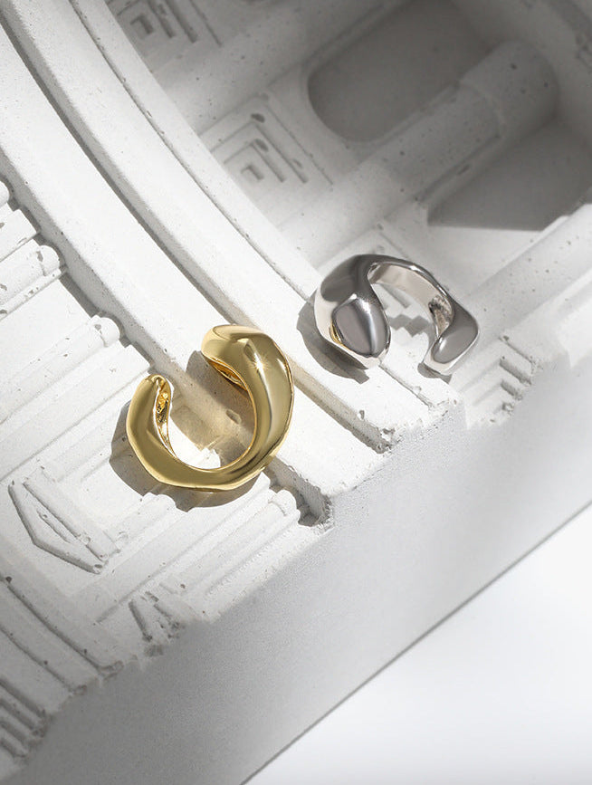 Chunky Silver Ear Cuff Earring OPHRASTUDIO