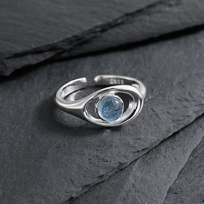 Aquamarine Hollow Statement Ring OPHRASTUDIO