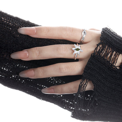 Peridot Starfish Statement Ring OPHRASTUDIO