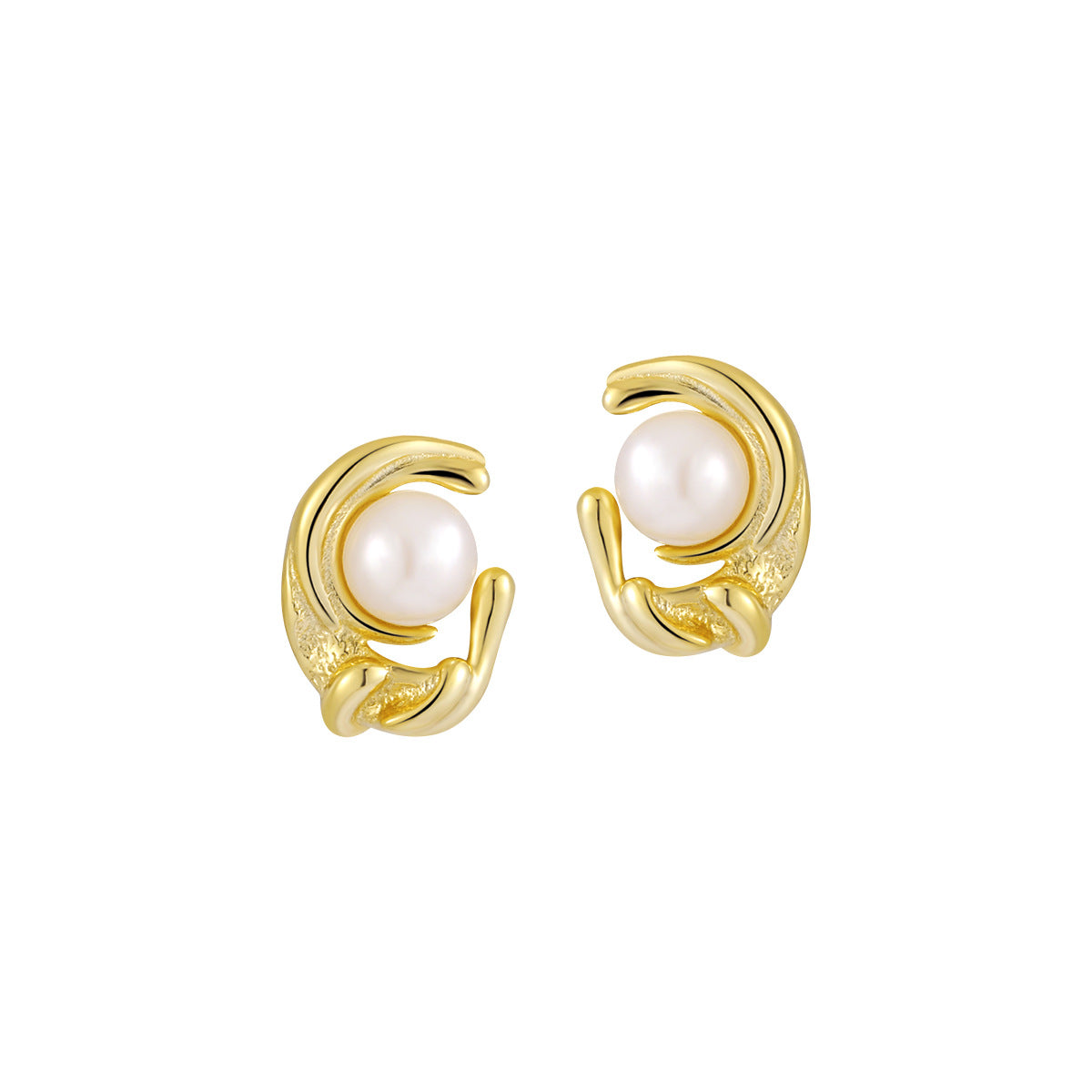 Fairy Silver Pearl Stud Earrings