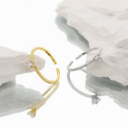 Frosted Sparkle Solitaire Ring OPHRASTUDIO