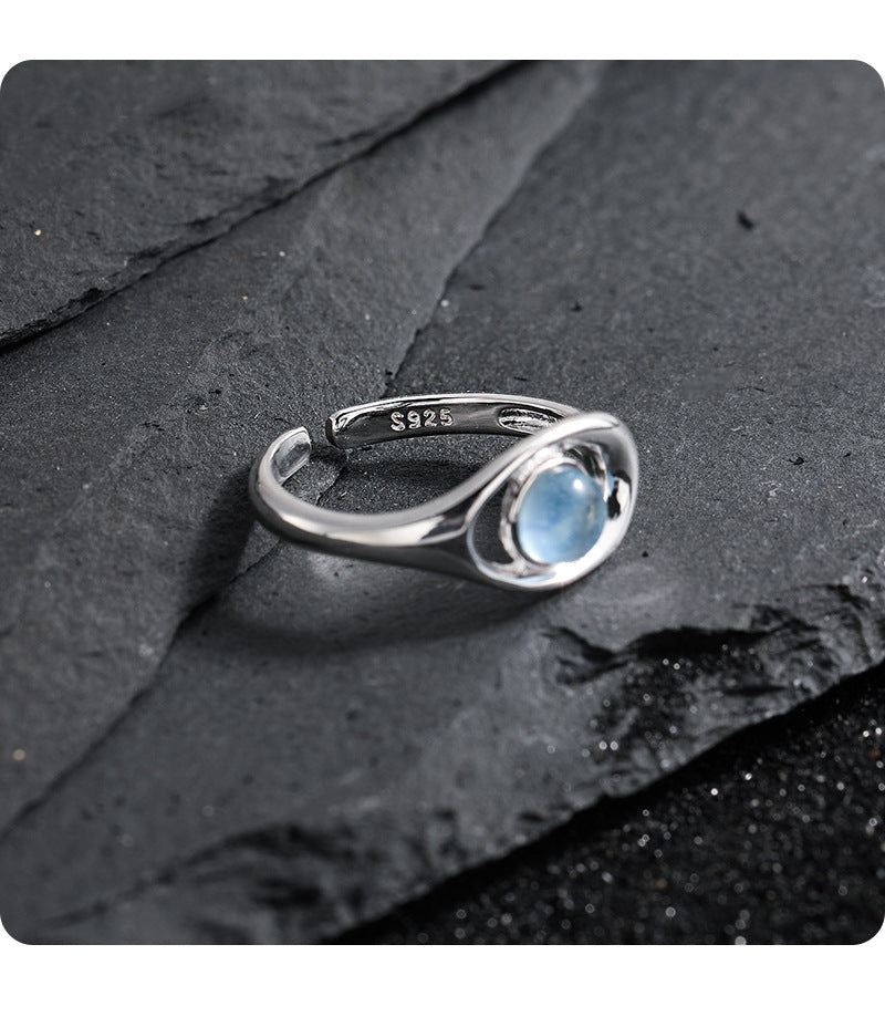 Aquamarine Hollow Statement Ring OPHRASTUDIO