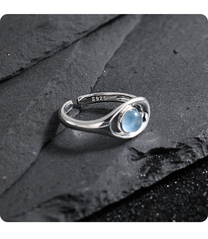 Aquamarine Hollow Statement Ring OPHRASTUDIO