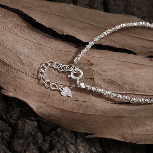 Shimmering Crystal-Cut Silver Chain Bracelet OPHRASTUDIO