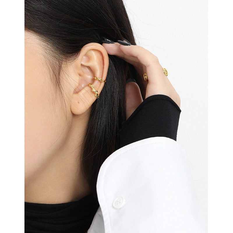 Wave Textured Ear Cuff Earring OPHRASTUDIO