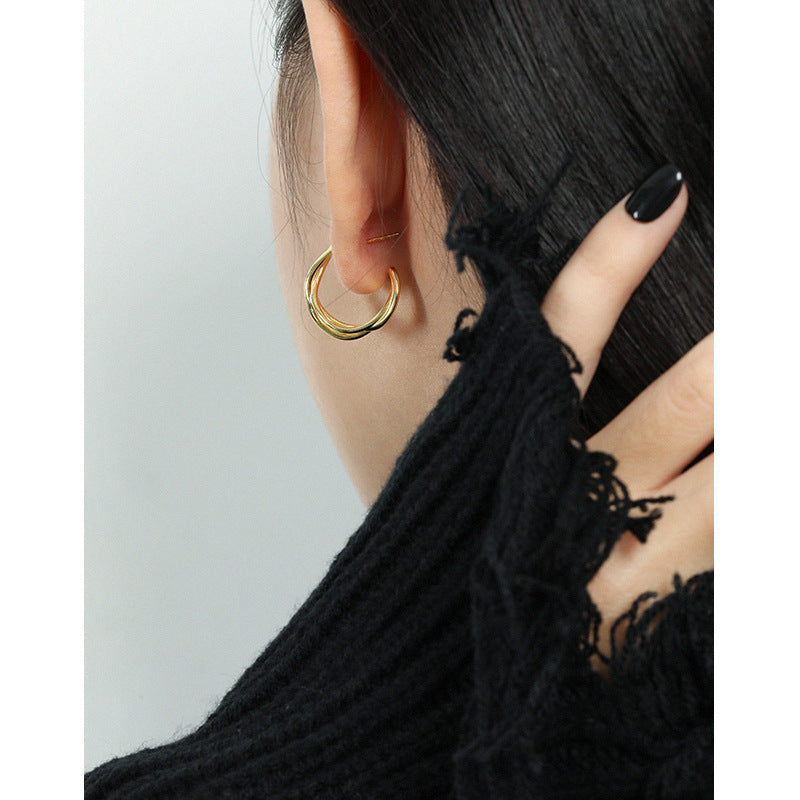 Layered Wrap C-Hoop Earrings OPHRASTUDIO