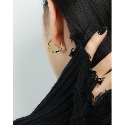 Layered Wrap C-Hoop Earrings OPHRASTUDIO