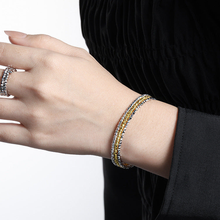 Diamond-Cut Wrap Sterling Silver Cuff Bracelet