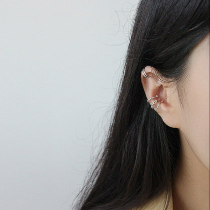 Minimalist Sterling Silver Ear Cuff Earrings OPHRASTUDIO
