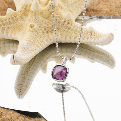 Ametrine Glow Natural Amethyst Silver Necklace OPHRASTUDIO